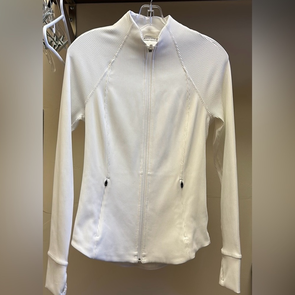Athleta zip jacket white size small